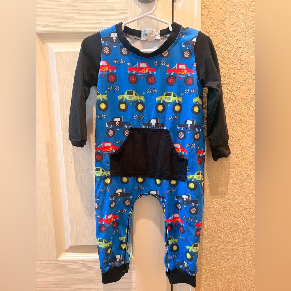 Kids Monster Truck One-Piece outfit - Blue